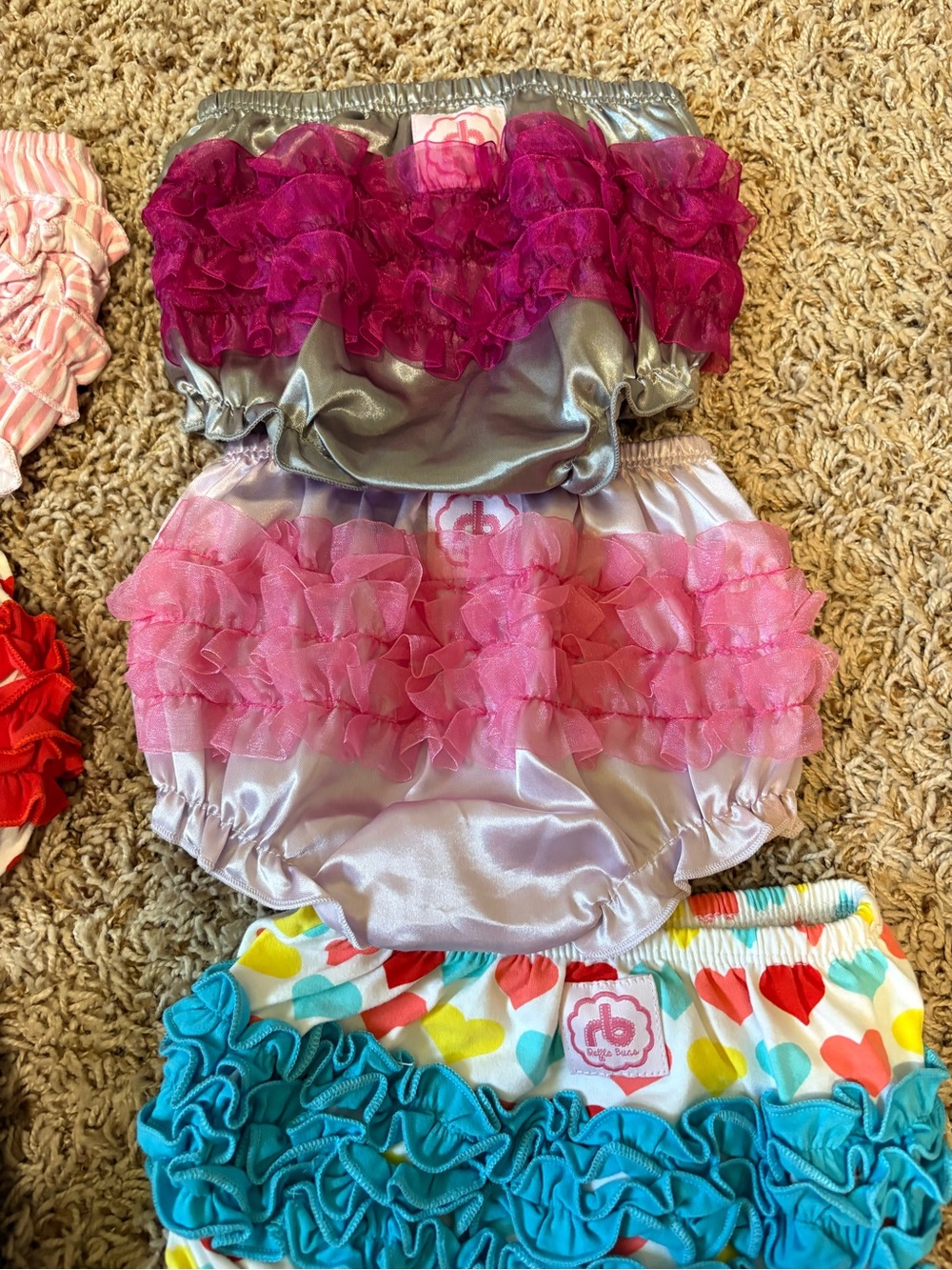 Ruffle Buns Ruffle Bloomers Assorted Colorful Ruffled Diaper Covers One Size - Picture 5 of 12